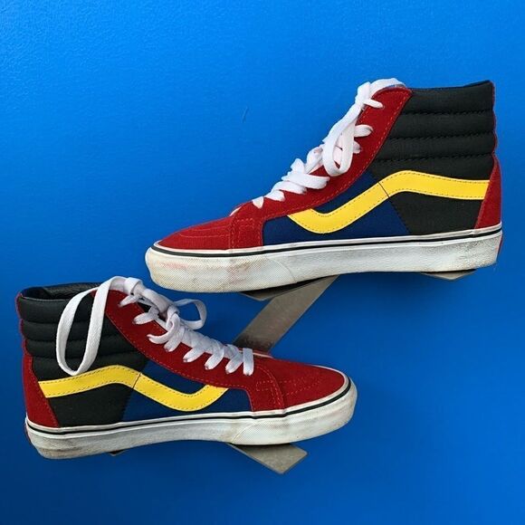 Vans Sk8-Hi Pro Classics Red/yellow Suede Skate Shoes Mens Size 7 - Picture 1 of 8